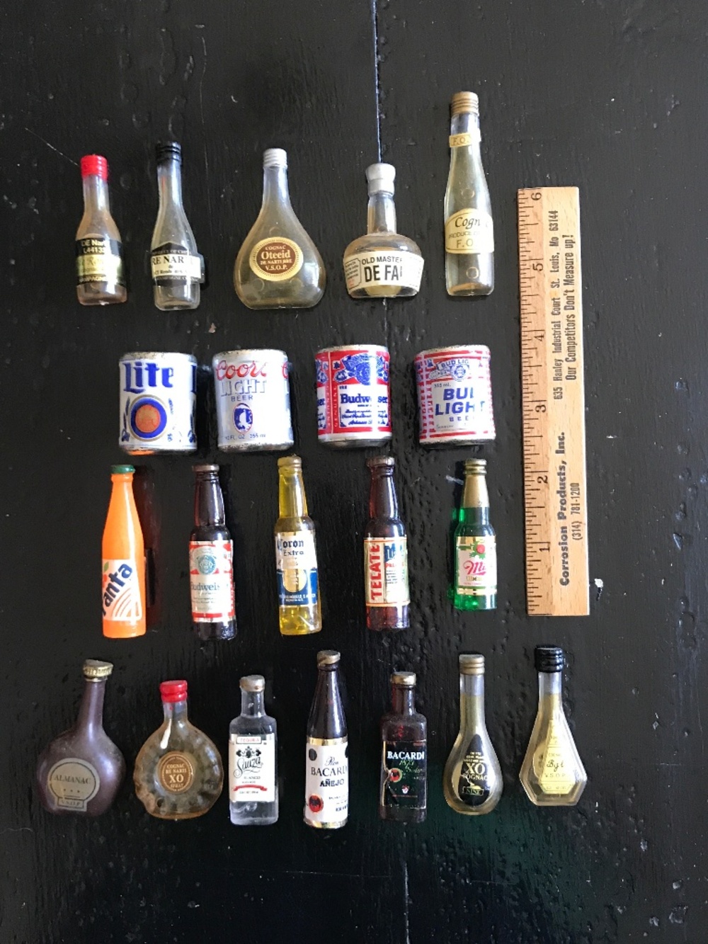 Vintage Miniature Liquor / Beer Bottle Fridge Magnets
